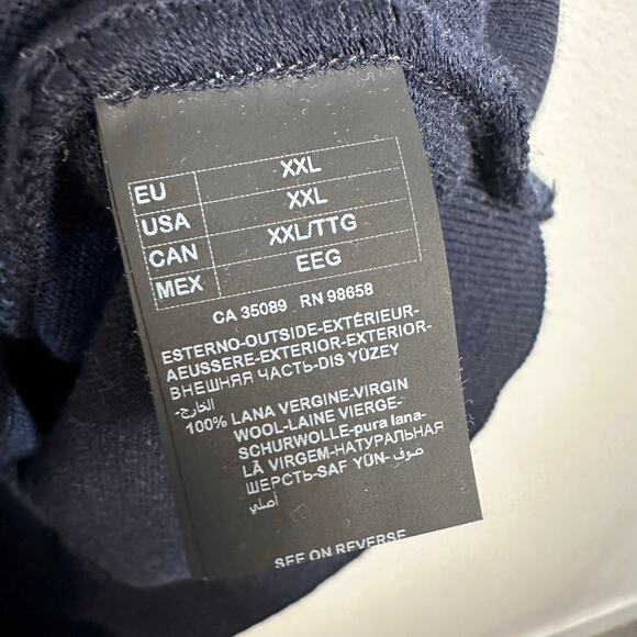 Paul & Shark Yachting Mens Virgin Wool Quarter Zip Pullover Sweater Blue XXL - Picture 6 of 10